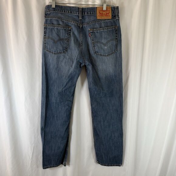Levis 514 Jeans Men's 32x30 Medium Wash Blue Denim Button Zip 100% Cotton - Picture 7 of 11